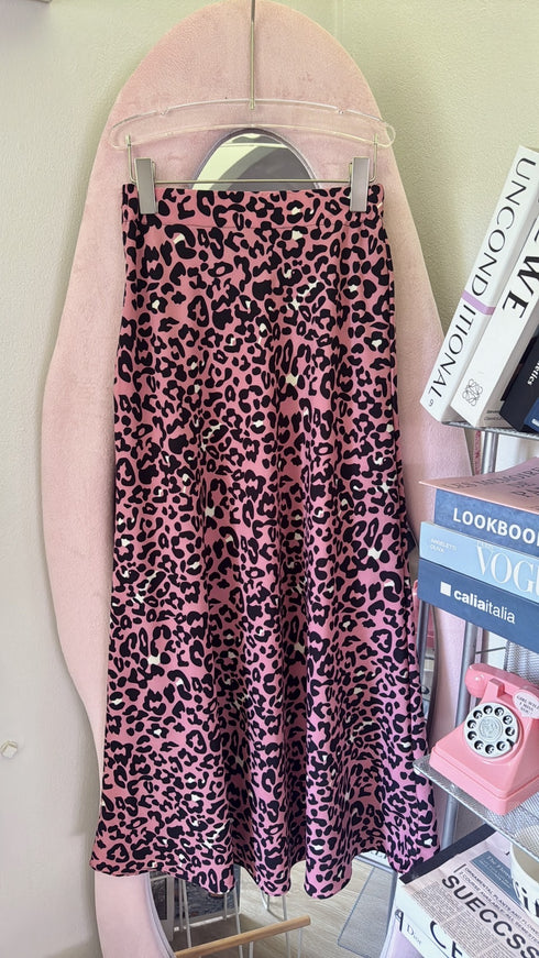 Latest Trendy Animal Print Satin A-Line Skirts